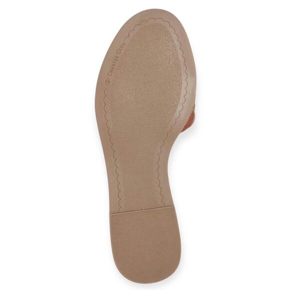 Charter Club SAFFIEE Women's Flats Quilted Slide Sandals Cognac Size 10 - Picture 5 of 6